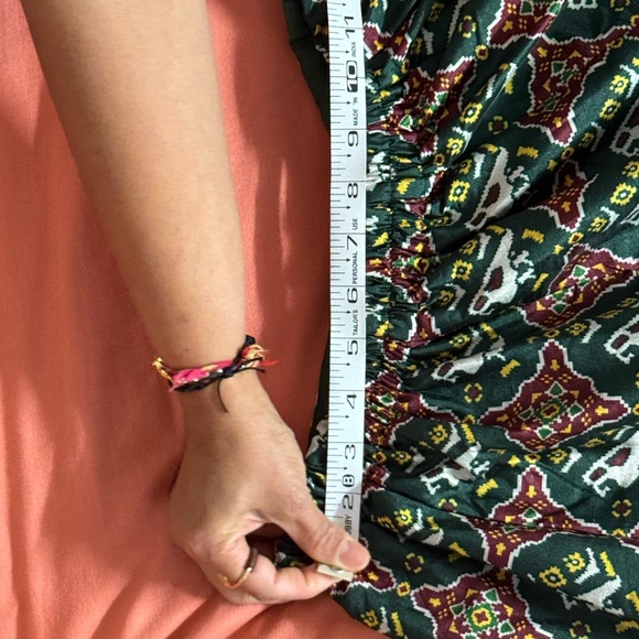 Ethnic Indian Wear Pink and Green A-Line Dress - Picture 10 of 12